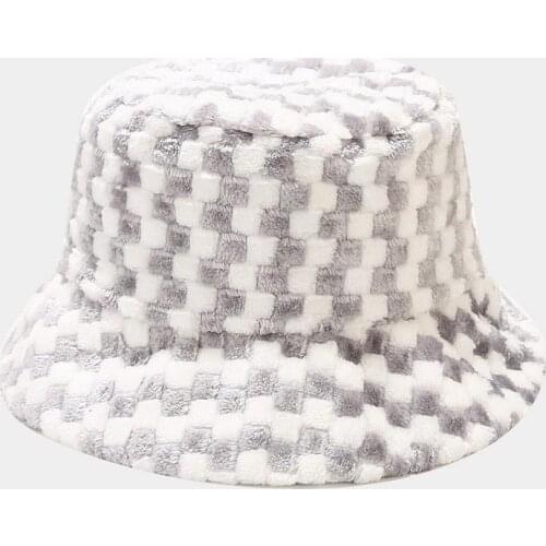 Autumn and winter plaid cotton Bucket Hat Fisherman Hat outdoor travel hat Sun Cap Hats for Men and Women 460
