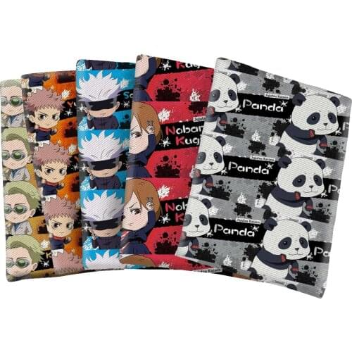 Polyester Cotton Printed Japan Panda Cartoon Fabric for Kids Clothes Hometextile Curtain Cushion Cover DIY 50*145CM