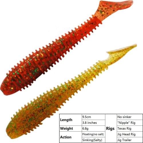 Soft Lures Swing Fishing Lures Artificial Bait Worms 25pcs 9cm 6.8g Fishing Silicon Bait Fishing Tackle