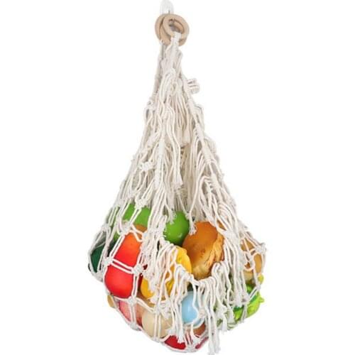Toys Hammock Mesh Net Hand-woven Organizer Soft Cotton Rope Triangle Storage Nursery Kids Bedding Toy Storage Bag Bedroom