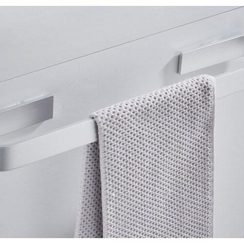 Towel Rail Rack Towel Holder Bathroom Towels Rack Hanger Black Silver 304 Stainless Steel Wall Hanging Towel Bar Storage Shelf