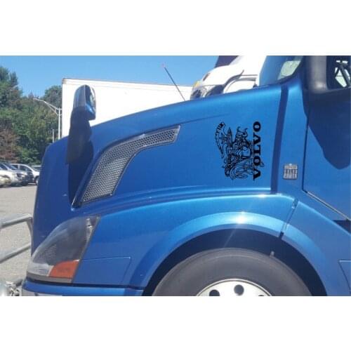 For 1Set 2pcs+2FREE VOLVO Viking Vinyl Hood Side Sticker Decal Graphic for SEMI TRUCK #H1
