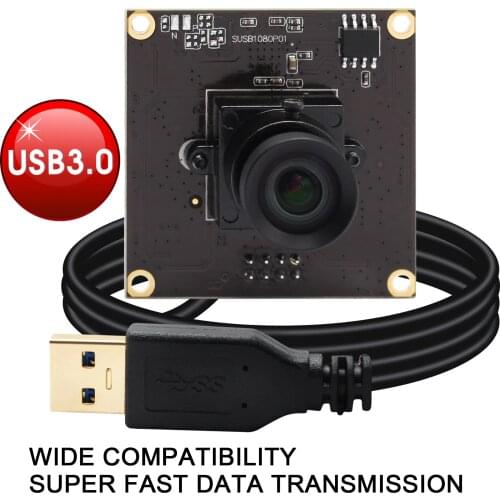 ELP USB 3.0 2MP Sony IMX291 50fps High Speed Camera Module USB 3.0 Industrial with No distortion lens for Video conference