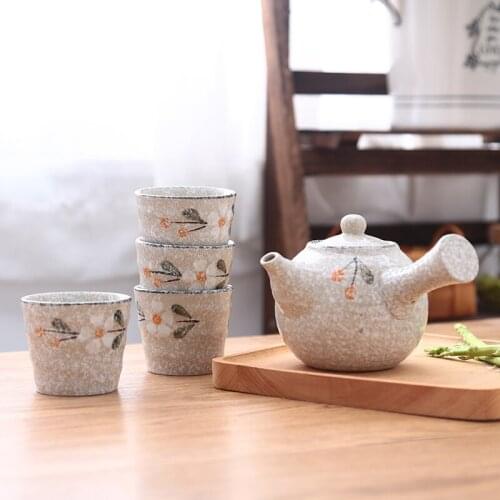 Japanese ceramic Kungfu teaware tea ceremony pot cup Korean Chinese handmade puer oolong teacup teapot set snow glaze