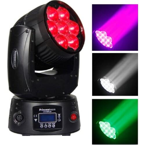 Bright 7x12W Zoom Home Disko Light Led DJ RGBW Led DMX Mini Moving Head Wash Beam Stage Disco Rotating Led Effekt Music Lighting