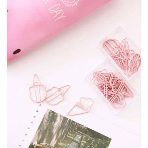 15 pcs rose red ice cream shape paper clips bookmark notes hand account decoration photo message folder paper clips