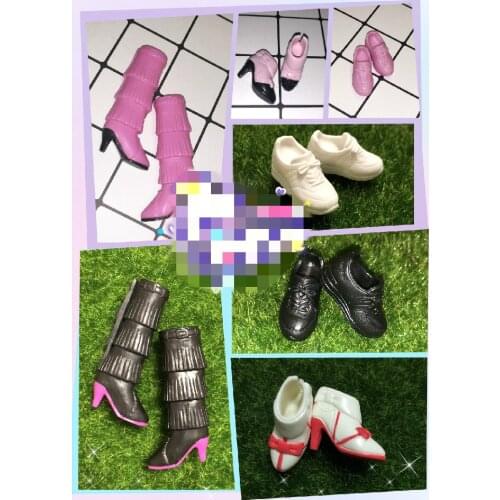 1/6 High Heel Shoes For Dolls For Licca Momoko Doll Blyth doll Shoes Fashion Plastic Shoes For Girls Dolls White Red Shoes