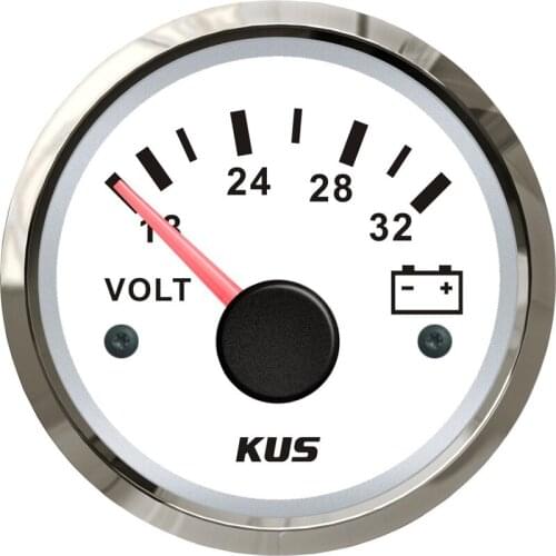 1pc Tuning Instrument Voltmeters 52mm Volt Meters 18-32v Voltage Meters Volt Gauges for Auto Motor Homes Truck