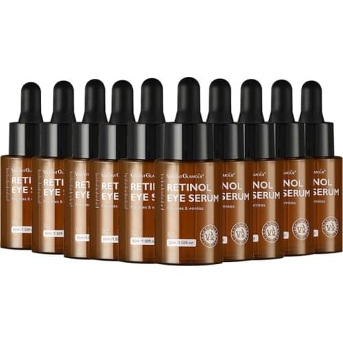 VIBRANT GLAMOUR Retinol Eye Serum Anti-wrinkle Anti-aging Tighten Skin Repair Dark Circles Fade Fine Lines Eye Care 10 Pieces