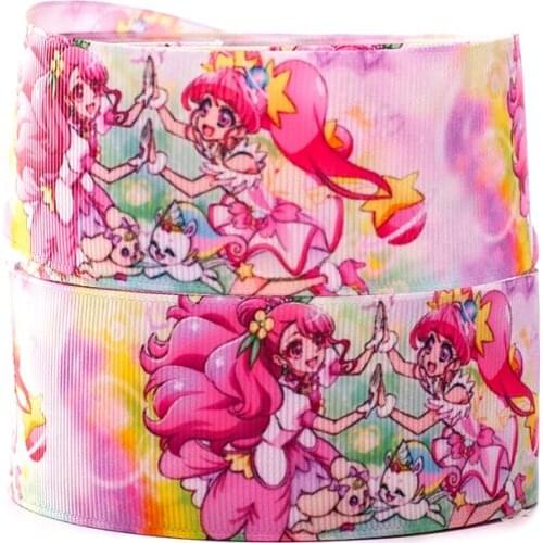 10yards different sizes many girls Japanese cartoon printed grosgrain ribbon