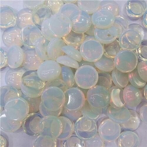 100Pcs 12x5mm Wholesale White Opal Round Cab Cabochon DIY Jewelry Making Accessories M141