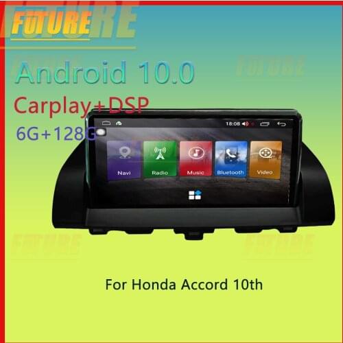 128G Android 10.0 For Honda Accord 10 2018 2019 Car Multimedia Player GPS Navigation Video DVD Radio Stereo 2 Din DSP Head Unit