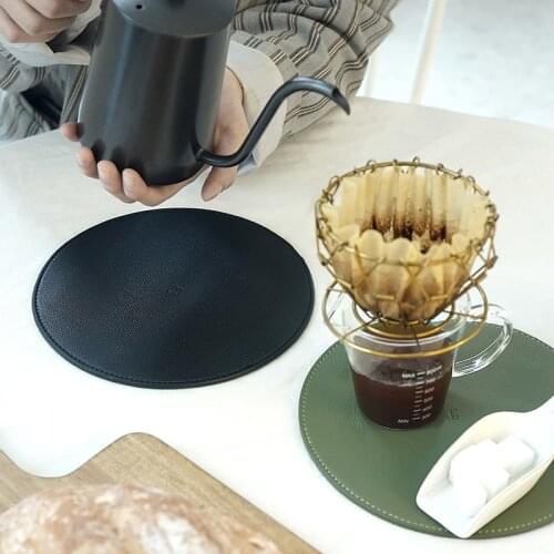 20 cm High temperature leather insulation mat Morandi cup mat coffee cup mat teapot mat jewelry display pad