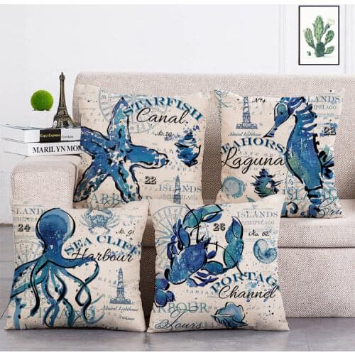 45x45cm Decorative Pillow Marine life Cushion Cover Soft Pillow Cover Pillowcase for Sofa Throw Pillows Cushions T102