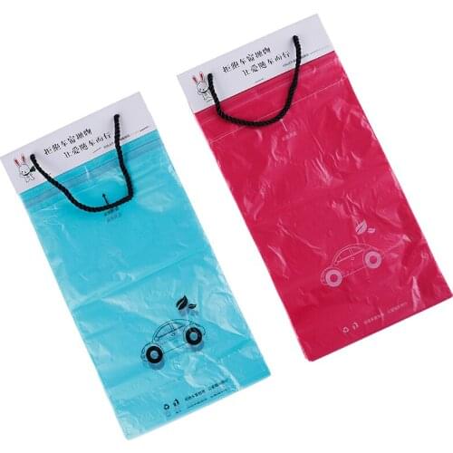 50pcs Car Trash Bag Disposable Self-Adhesive Car Biodegradable Trash Rubbish Holder Garbage Storage Bag Vomit Bags Car Trash Bin