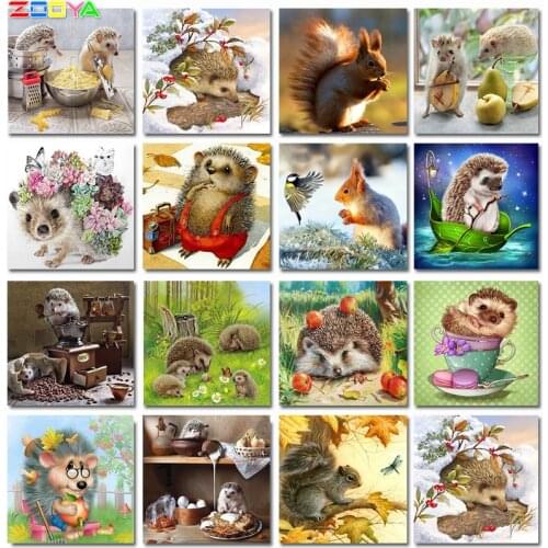 Full Drill 5D Diy Diamond Painting Animal Hedgehog 3D Embroidery Cross Stitch Home Craft Decoration Full Diamond Painting Sp478