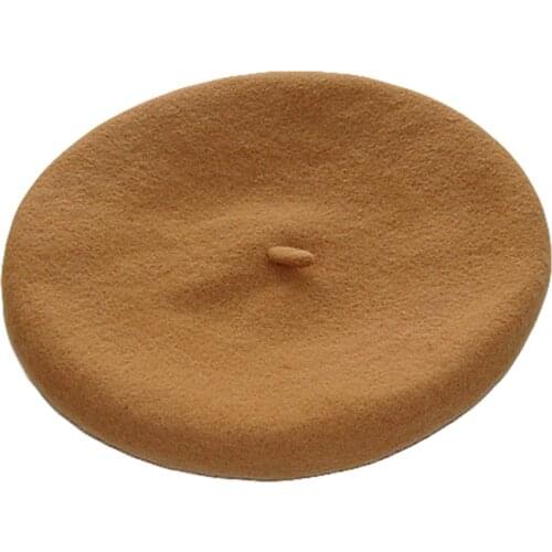 Women Girl Solid Color Warm Winter Knitted Berets French Artist Beanie Hat Ski Cap New Year Gifts Painter Warm Walking Hat