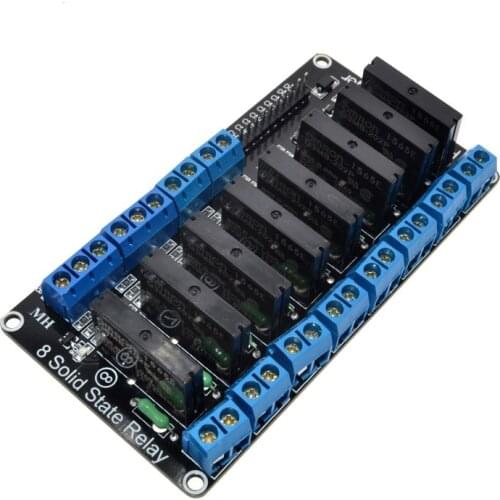 Free Shipping 5V 8-Way High Level Trigger Solid State Relay Module with Fuse Arduin 250V2A