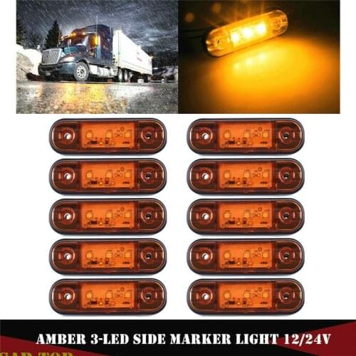 10PCS Side Marker Light Truck Lights 24v LED Side Lights Truck Marker Lights Trailer 10-30V LED Trailer Light Amber