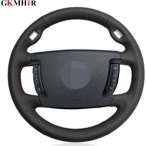 Black Artificial Leather DIY Hand-stitched Steering Wheel Cover for BMW E65 E66 2001-2008 (4-Spoke)