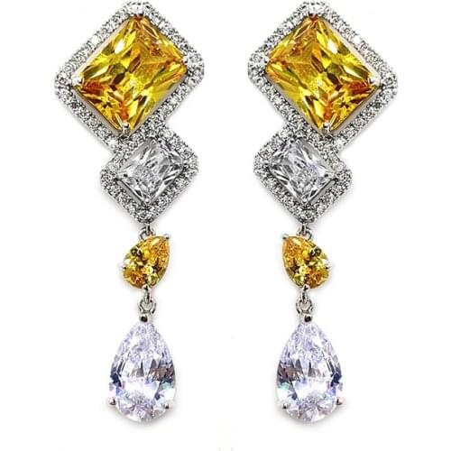 European and American Fashion Temperament Bridal Earrings Design Jewelry 2021 Trend Crystal Water Drop Dangle Earring