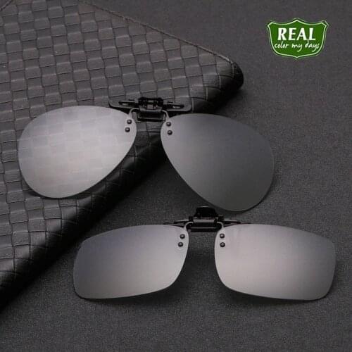 REAL Unisex Photochromic Eyeglass Clip On Glasses Anti Ultra-light Driving Polarized Sunglasses Lenses