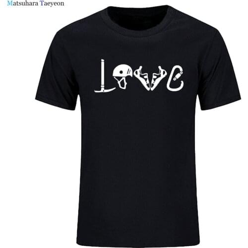 LOVE Climb Equipment T Shirt Men Short Sleeve Summer Cotton Climbing Mountain T-shirts Man Camisetas Gift