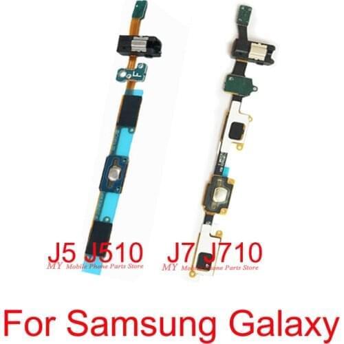 Home Button With Earphone Jack Audio Flex Cable For Samsung Galaxy J5 2016 J510 J510F J7 2016 J710 J710F Replacement Parts
