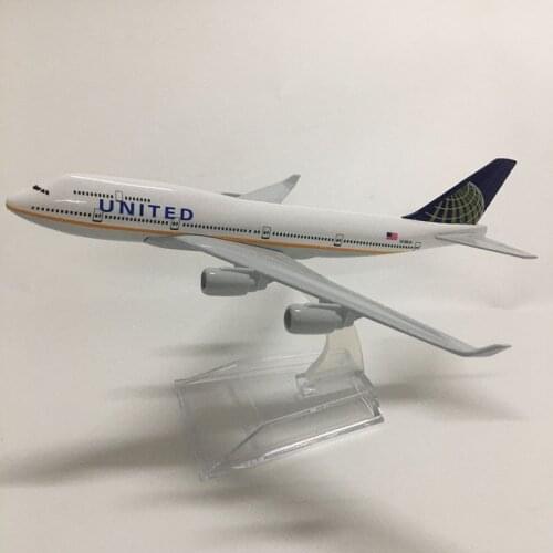 JASON TUTU 16cm United Boeing B747 400 Plane Model Airplane Model Aircraft Model Diecast Metal Airplanes 1:400 Plane Toy