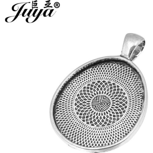 JUYA Drop Cabochon Base Setting Charms pendant For DIY Jewelry 25x30mm 5pcs China Simple Style Cabochons Blanks Suppliers AD0044