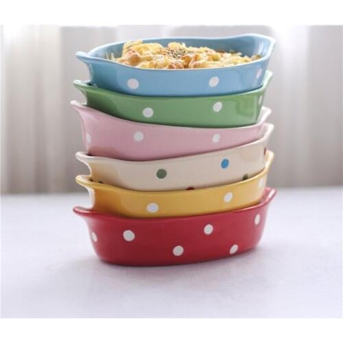 Ceramic Creative Baked Rice Plate Baking Pan Cheese Grilling Bowl Baking Pan Japanese Baking Oven Microwave Household