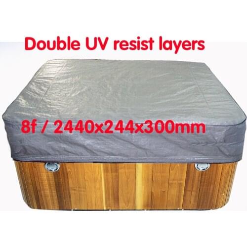 Spa cover cap for keeping spa clean warm in winter, size 2440x2440x300 mm (8 ft. x 8 ft. x 12 in.)Hot tub jacket