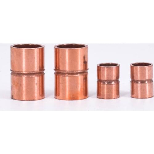 1/4" 3/8" 1/2" 8 10 14 15 16 18mm ID Pure Copper End Feed Solder Coupling Plumbing Fitting Coupler For Air Condition