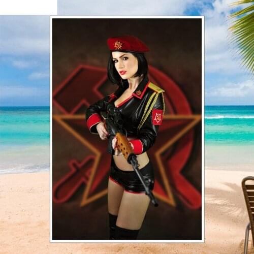 Cartoon Beautifu Sex Girl In Uniform and Hammer Gun Car Sticker Funny Colorful Car Stickers Auto Automobile Decals