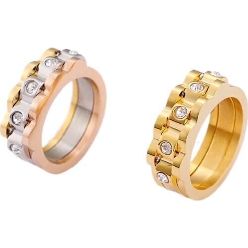 Personality New Jewelry Simple Fashion Gear Wave Titanium Steel Ring