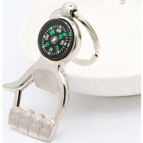 DoreenBeads Fashion Key Chain Silver Color Thumbs Up Corkscrew Compass Pendant Creative Multi Function Gift Key Chains,1 Piece
