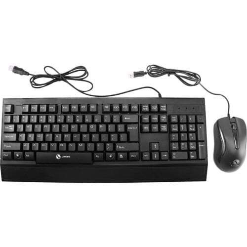 LIMEIDE Keyboard Mouse Set Suit Multi-Function USB Wired Keyboard Mouse Waterproof Keyboard Mouse Set for Desktop/Laptop