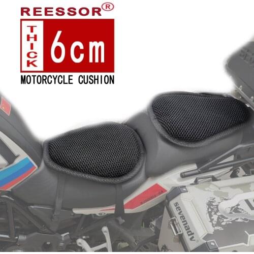 REESSOR Motorcycle travel bike cushions long trip sponge comfort four seasons universal thickened cushion cover 4cm 6cm thick