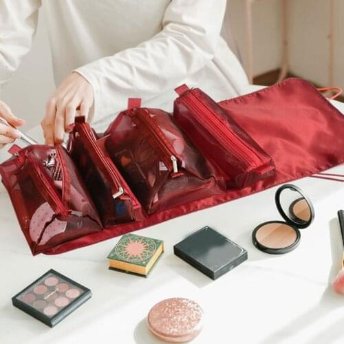 NEW Cosmetic Bag Female Portable Large-Capacity Storage Bag Folding Travel Storage Bag 4-in-1 Detachable Toiletry Bag