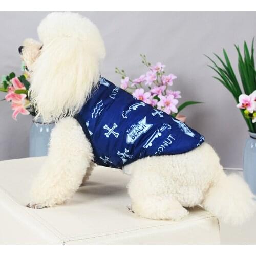 Dog Clothes New Autumn and Winter Plus Cotton Thicker Pet Clothes for Dogs Casual Sports Style Cotton Vest Dog Coat