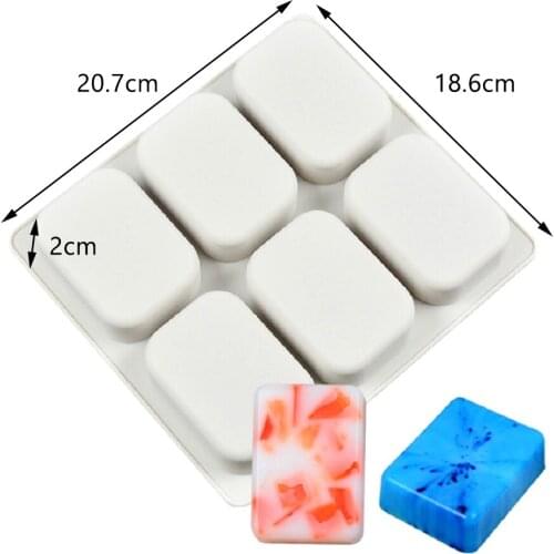 6 Cavity Oval Soap Mold Silicone Molds for Soap Making 3D Handmade Soap Forms Soap Silicon Molds