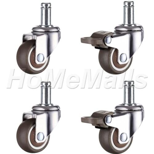 1/1.25/1.5/2 Inch Swivel Casters Wheels For Furniture Rubber Casters With Locks Roller Wheel For Storage Cart Trolley Workbench
