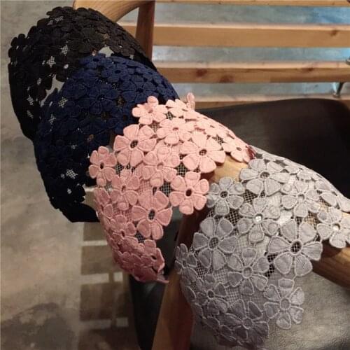 Embroidery Net Yarn Flower Headband Head Hoop Pink Princess Bridal Exquisite knitted Butterfly Hair Accessories Bands Headwear