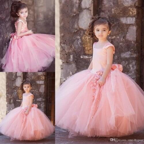 Simple Staps Dusty Pink Formal Dress Childrens Bridesmaid Dress Prom Brithday Party for 2 -14 Years