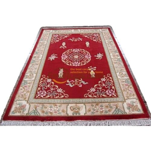 Livingroom rug flower rug knotted Plush French savonery Bed roommd handwoven wool carpets