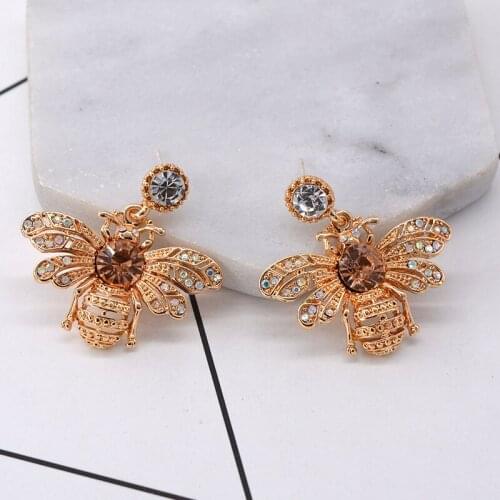 Han edition bee new fashionable joker temperament earrings eardrop female web celebrity with earrings