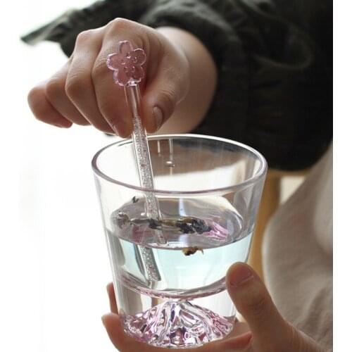 Glass Stirring Spoons Sakura Cat Claw Star Diamond Coffee Stirring Rod Ice Cream Drink Dessert Tea Spoon Drinkware