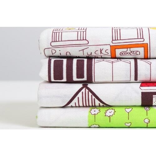 100% cotton sateen canvas multi cartoon printed fabric for sewing women clothing upholstery tissue sofa pillow curtain cushion