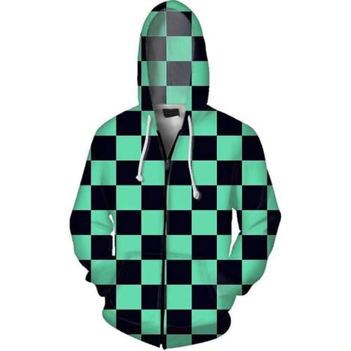 Demon Slayer Kimetsu no Yaiba Hoodies Kamado Tanjirou Cosplay Hood Hoodie Sweatshirt Pullover Jacket