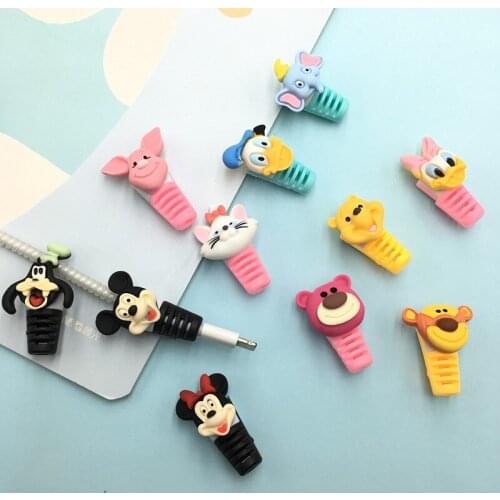 Disney 3D Cable Protector Cord Wire Cartoon Protection Silicone Cover Charging Cable Winder For IPhone Android Charger Cable